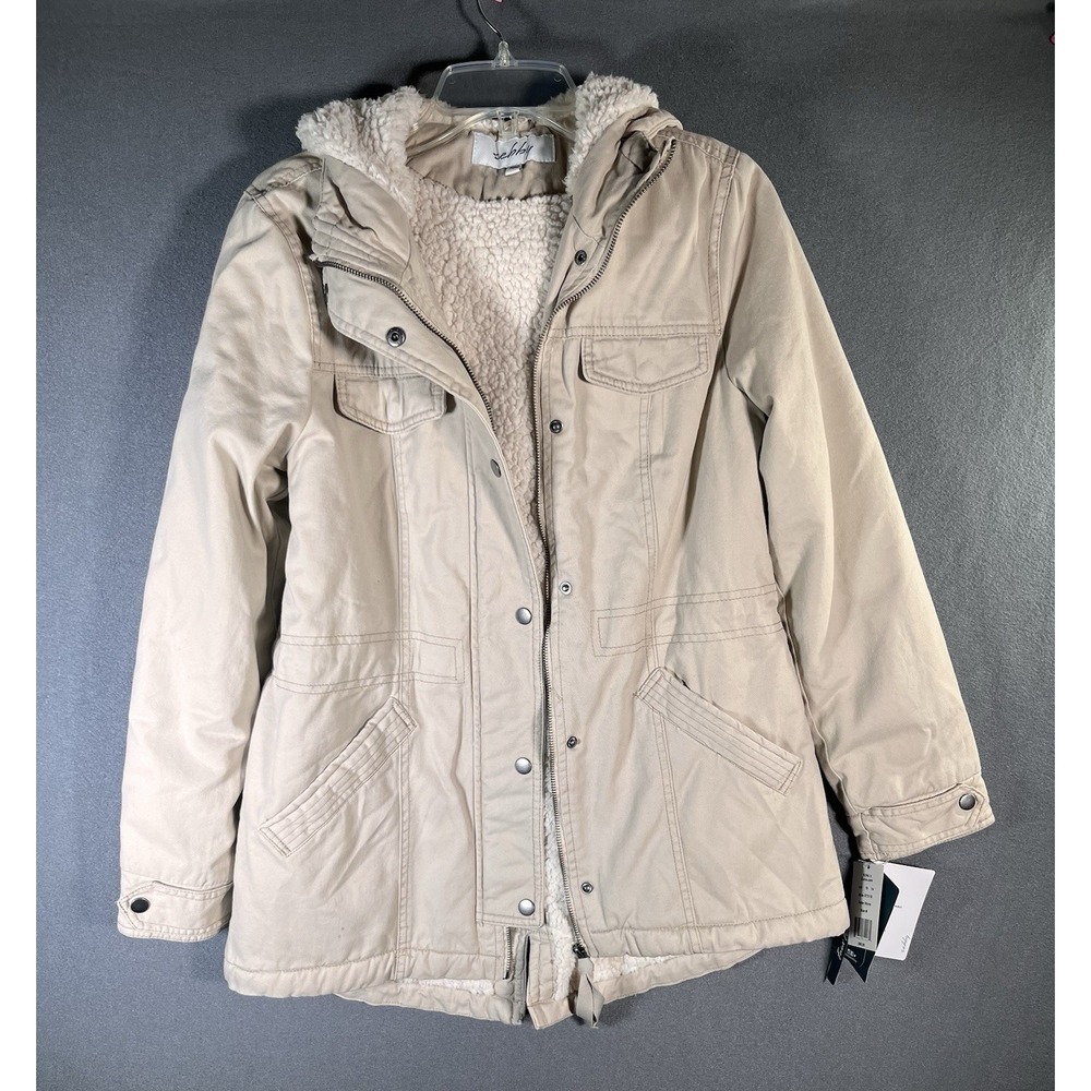 Sebby Faux Fur Jacket Women M Stone Color NWT See All Photos